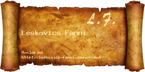 Leskovics Fanni névjegykártya
